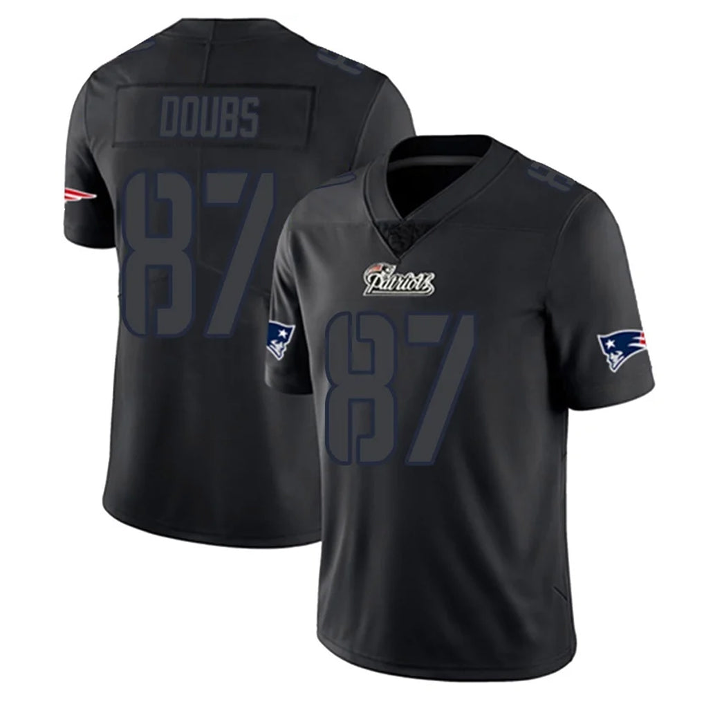 Johmsee NE.Patriots #87 Romeo Doubs Player Black Impact LImited Home Game Stitched Jerseys