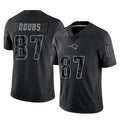 Johmsee NE.Patriots #87 Romeo Doubs Player Black Reflective LImited Home Game Stitched Jerseys