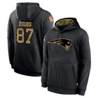 Johmsee NE.Patriots #87 Romeo Doubs Player Black Salute to Service Hoodies Limited Game Stitched Jerseys