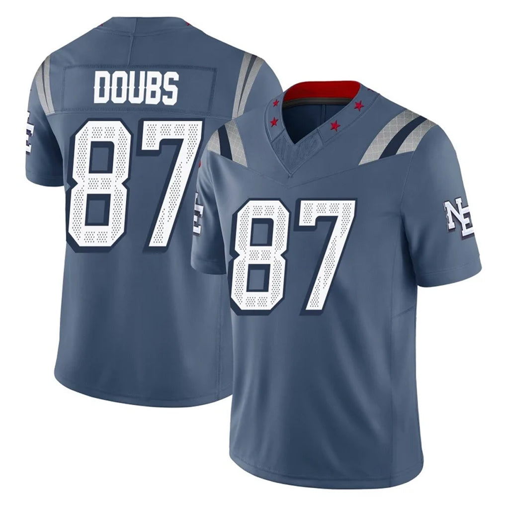 Johmsee NE.Patriots #87 Romeo Doubs Player Blue Limited Rivalries Collection Home Game Stitched Jerseys