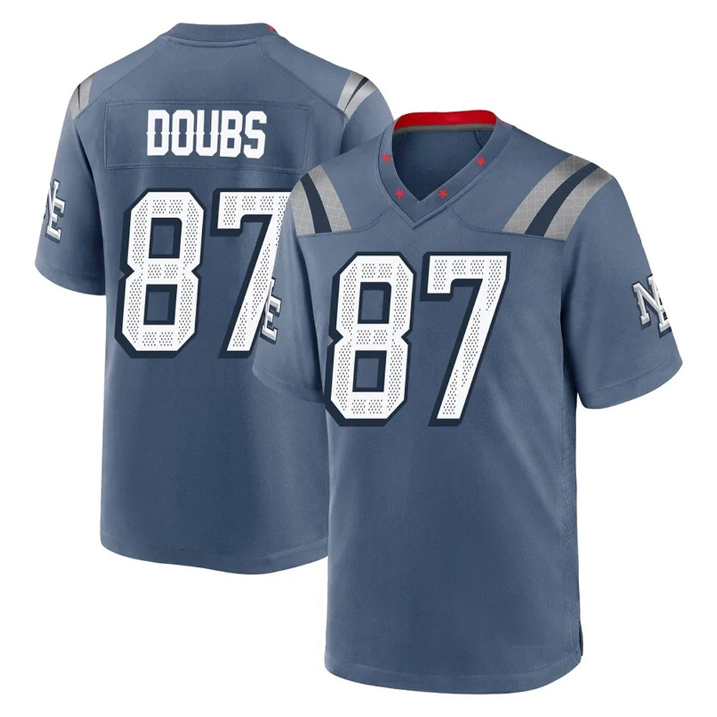 Johmsee NE.Patriots #87 Romeo Doubs Player Blue Rivalries Collection Home Game Stitched Jerseys