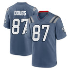 Johmsee NE.Patriots #87 Romeo Doubs Player Blue Rivalries Collection Home Game Stitched Jerseys