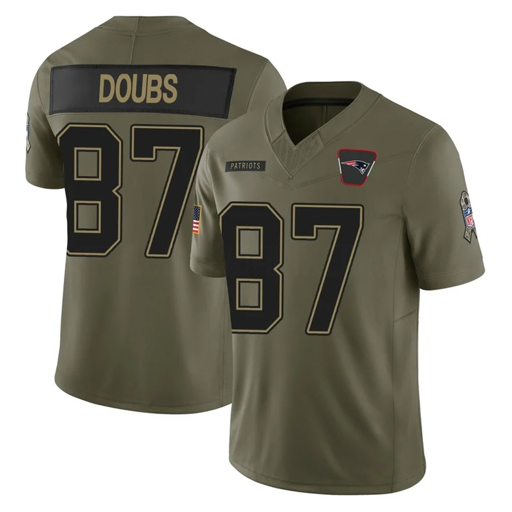 Johmsee NE.Patriots #87 Romeo Doubs Player Olive 2025 Salute To Service Limited Stitched Jerseys