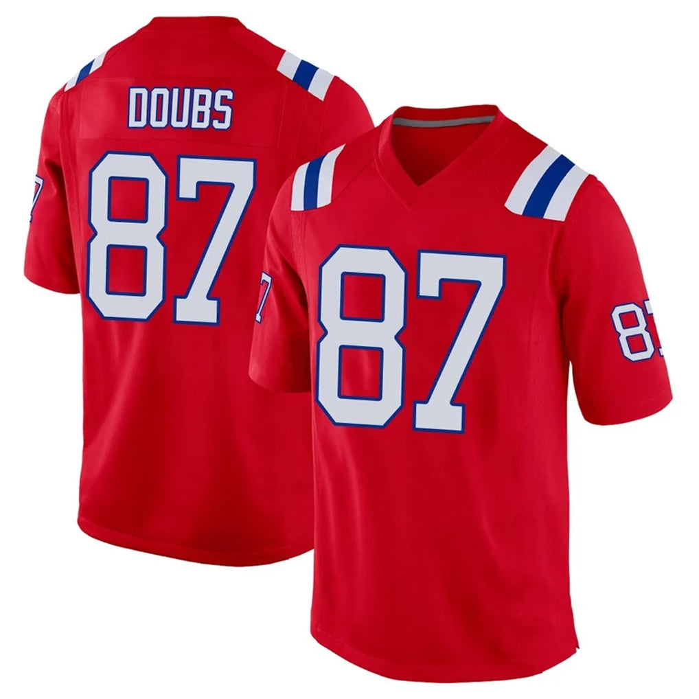 Johmsee NE.Patriots #87 Romeo Doubs Player Red Home Game Stitched Jerseys