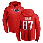 Johmsee NE.Patriots #87 Romeo Doubs Player Red LOGO Pullover Hoodies Home Game Stitched Jerseys