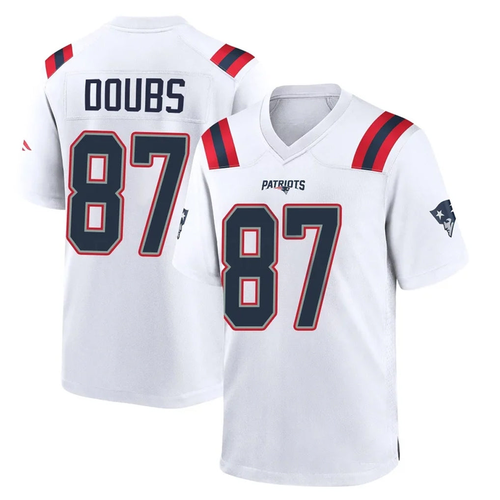Johmsee NE.Patriots #87 Romeo Doubs Player White Home Game Stitched Jerseys