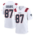 Johmsee NE.Patriots #87 Romeo Doubs Player White Home Game Stitched Jerseys