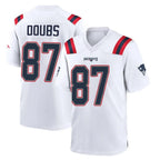 Johmsee NE.Patriots #87 Romeo Doubs Player White Home Game Stitched Jerseys