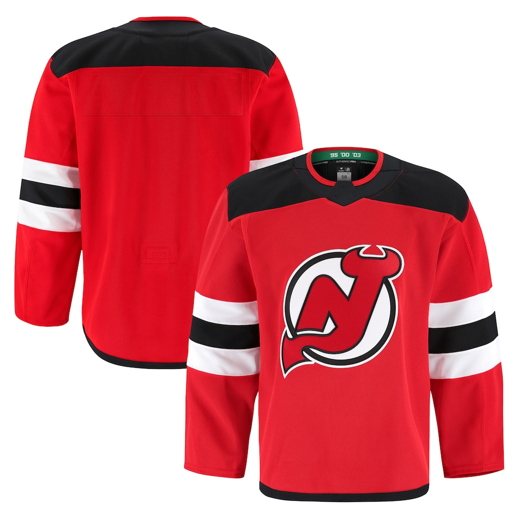 Johmsee NJ.Devils Red Home Authentic Pro Jerseys