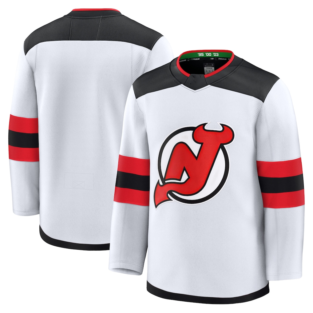 Johmsee NJ.Devils White Away Premium Jerseys
