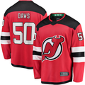 Johmsee NJ.Devils #50 Nico Daws Red Home Breakaway Player Jerseys