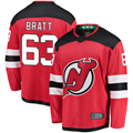 Johmsee NJ.Devils #63 Jesper Bratt Red Home Breakaway Player Jerseys