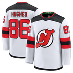 Johmsee NJ.Devils #86 Jack Hughes White Away Premium Jerseys