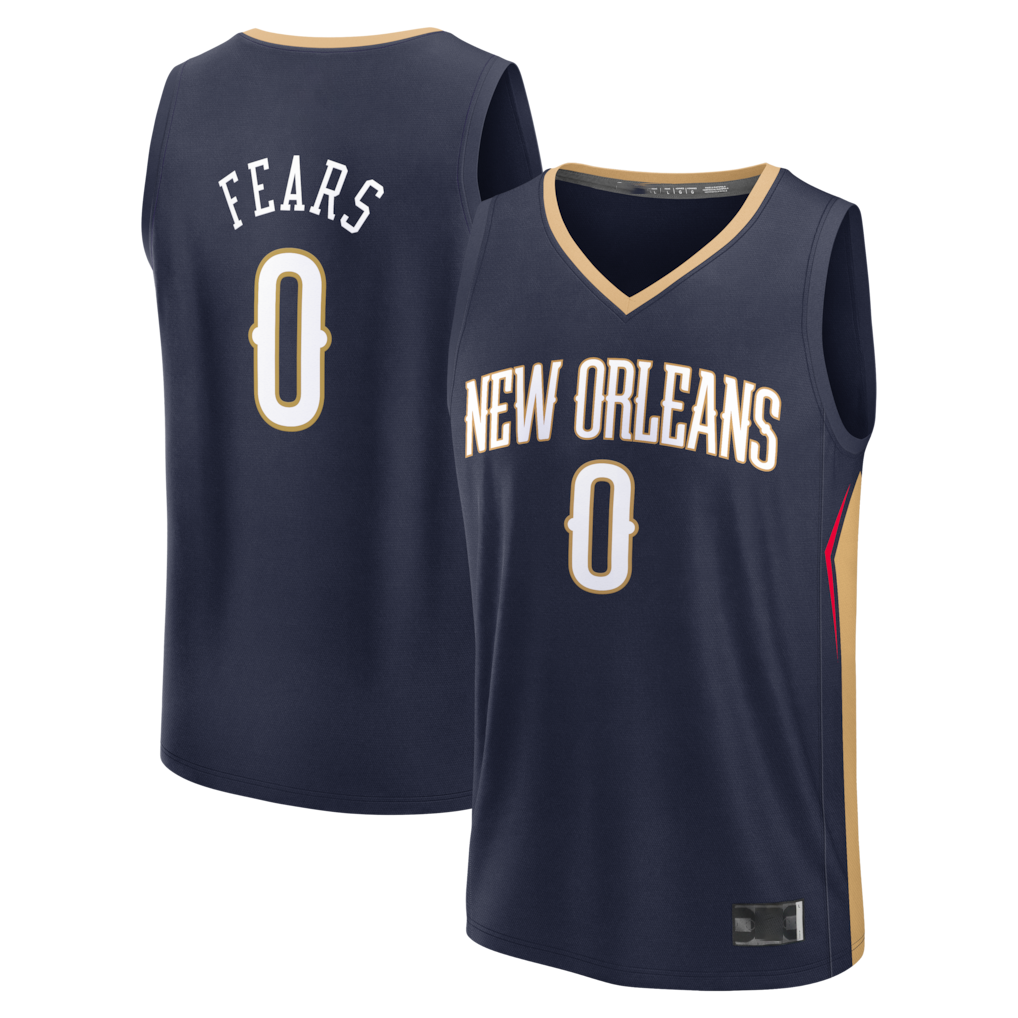 Johmsee NO.Pelicans #0 Jeremiah Fears Navy Fast Break Replica Stitched Jerseys- Icon Edition