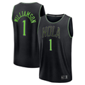 Johmsee NO.Pelicans #1 Zion Williamson Black 2025-2026 City Edition Fast Break Stitched Jerseys