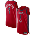 Johmsee NO.Pelicans #1 Zion Williamson Red Authentic Stitched Jerseys- Statement Edition