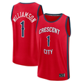 Johmsee NO.Pelicans #1 Zion Williamson Red Fast Break Replica Player Stitched Jerseys- Statement Edition