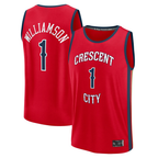 Johmsee NO.Pelicans #1 Zion Williamson Red Fast Break Replica Player Stitched Jerseys- Statement Edition