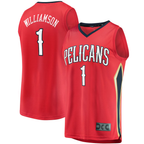 Johmsee NO.Pelicans #1 Zion Williamson Red Replica Fast Break Stitched Jerseys- Statement Edition