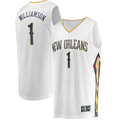 Johmsee NO.Pelicans #1 Zion Williamson White Replica Fast Break Stitched Jerseys- Association Edition