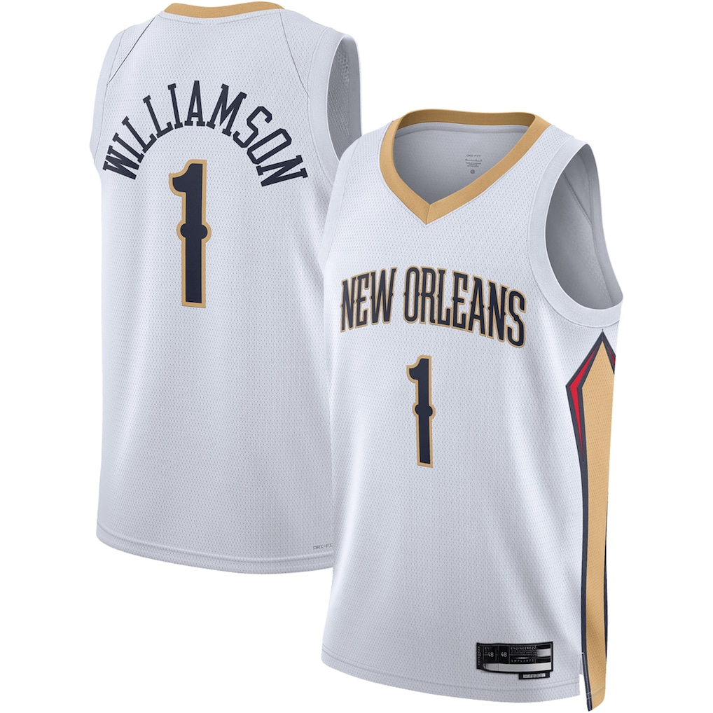 Johmsee NO.Pelicans #1 Zion Williamson White Swingman Stitched Jerseys- Association Edition