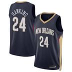 Johmsee NO.Pelicans #24 Jordan Hawkins Navy Swingman Stitched Jerseys- Icon Edition