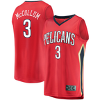 Johmsee NO.Pelicans #3 C.J. McCollum Red Fast Break Replica Player Stitched Jerseys- Statement Edition