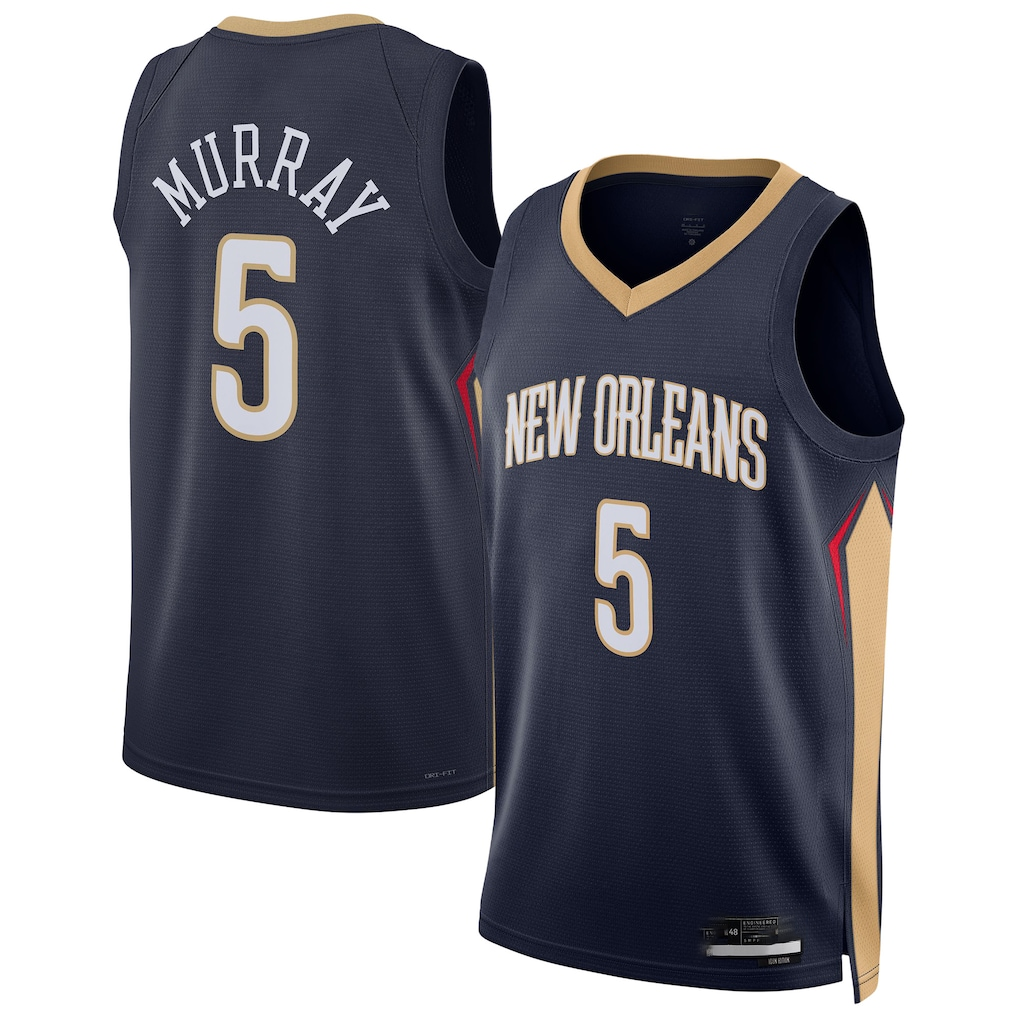 Johmsee NO.Pelicans #5 Dejounte Murray Navy 2024 Offseason Addition Swingman Stitched Jerseys