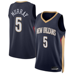 Johmsee NO.Pelicans #5 Dejounte Murray Navy 2024 Offseason Addition Swingman Stitched Jerseys