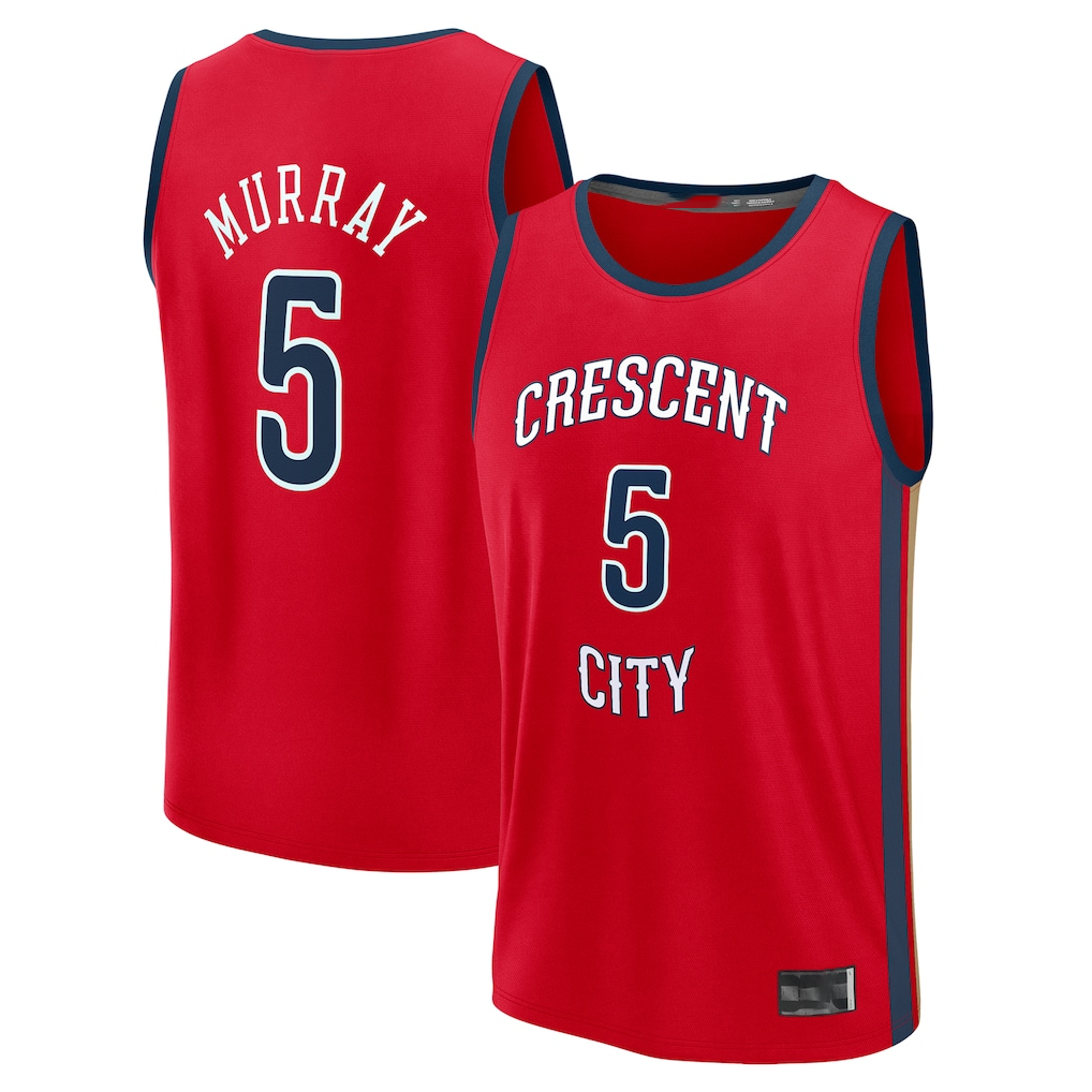 Johmsee NO.Pelicans #5 Dejounte Murray Red Fast Break Replica Player Stitched Jerseys- Statement Edition