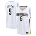 Johmsee NO.Pelicans #5 Dejounte Murray White Fast Break Replica Player Stitched Jerseys- Association Edition