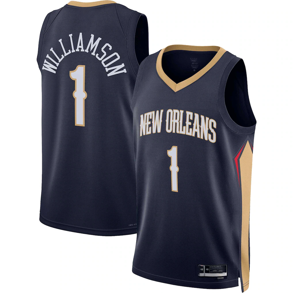 Johmsee NO.Pelicanss #1 Zion Williamson Navy Swingman Stitched Jerseys- Icon Edition