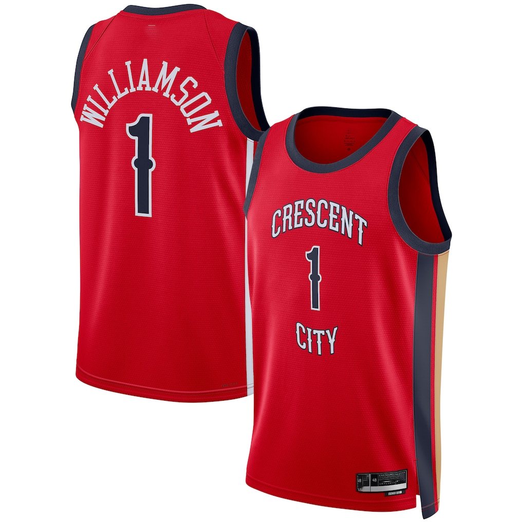 Johmsee NO.Pelicans #1 Zion Williamson Red Swingman Stitched Jerseys- Statement Edition