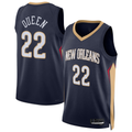 Johmsee NO.Pelicans #22 Derik Queen Navy Swingman Stitched Jerseys- Icon Edition