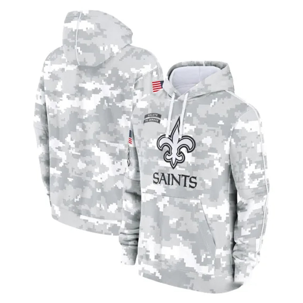 Johmsee NO.Saints Arctic Camo Salute to Service Pullover Hoodies Limited Game Blank Player Stitched Jerseys