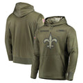 Johmsee NO.Saints Olive Salute to Service Pullover Hoodies Home Game Blank Player Stitched Jerseys