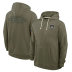 Johmsee NO.Saints Olive Salute to Service Pullover Hoodies Limited Blank Player Stitched Jerseys