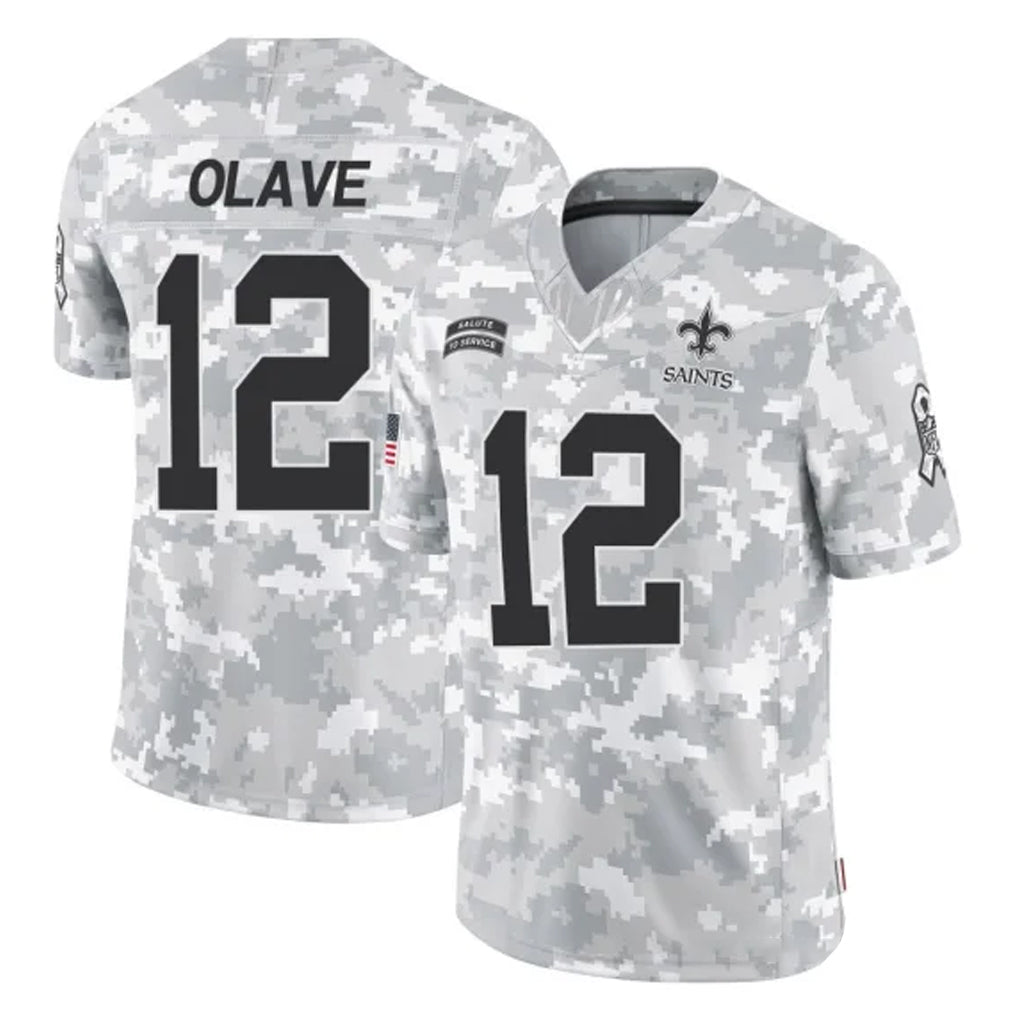 Johmsee NO.Saints #12 Chris Olave Player Arctic Camo Salute To Service Limited Game Stitched Jerseys