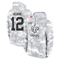 Johmsee NO.Saints #12 Chris Olave Player Arctic Camo Salute to Service Pullover Hoodies Limited Game Stitched Jerseys
