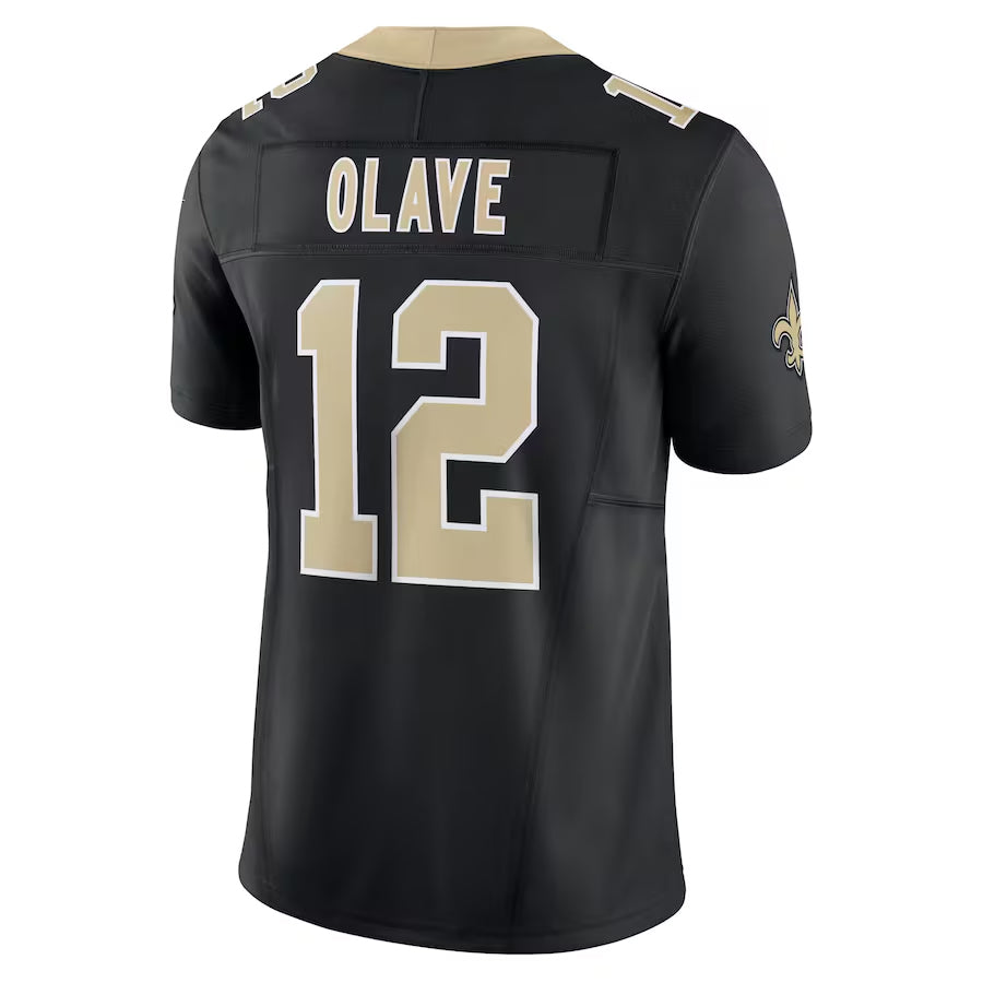 Johmsee NO.Saints #12 Chris Olave Player Black Alternate Vapor F.U.S.E. Limited Stitched Jerseys