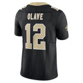 Johmsee NO.Saints #12 Chris Olave Player Black Alternate Vapor F.U.S.E. Limited Stitched Jerseys