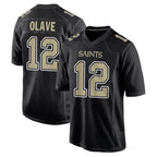 Johmsee NO.Saints #12 Chris Olave Player Black Carbon Fashion Home Game Stitched Jerseys