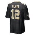 Johmsee NO.Saints #12 Chris Olave Player Black Home Game Stitched Jerseys