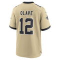 Johmsee NO.Saints #12 Chris Olave Player Gold Alternate Game Stitched Jerseys
