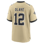 Johmsee NO.Saints #12 Chris Olave Player Gold Alternate Game Stitched Jerseys