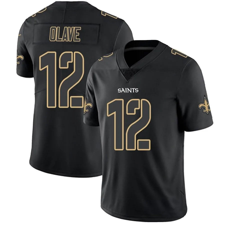 Johmsee NO.Saints #12 Chris Olave Player Limited Black Impact Stitched Jerseys