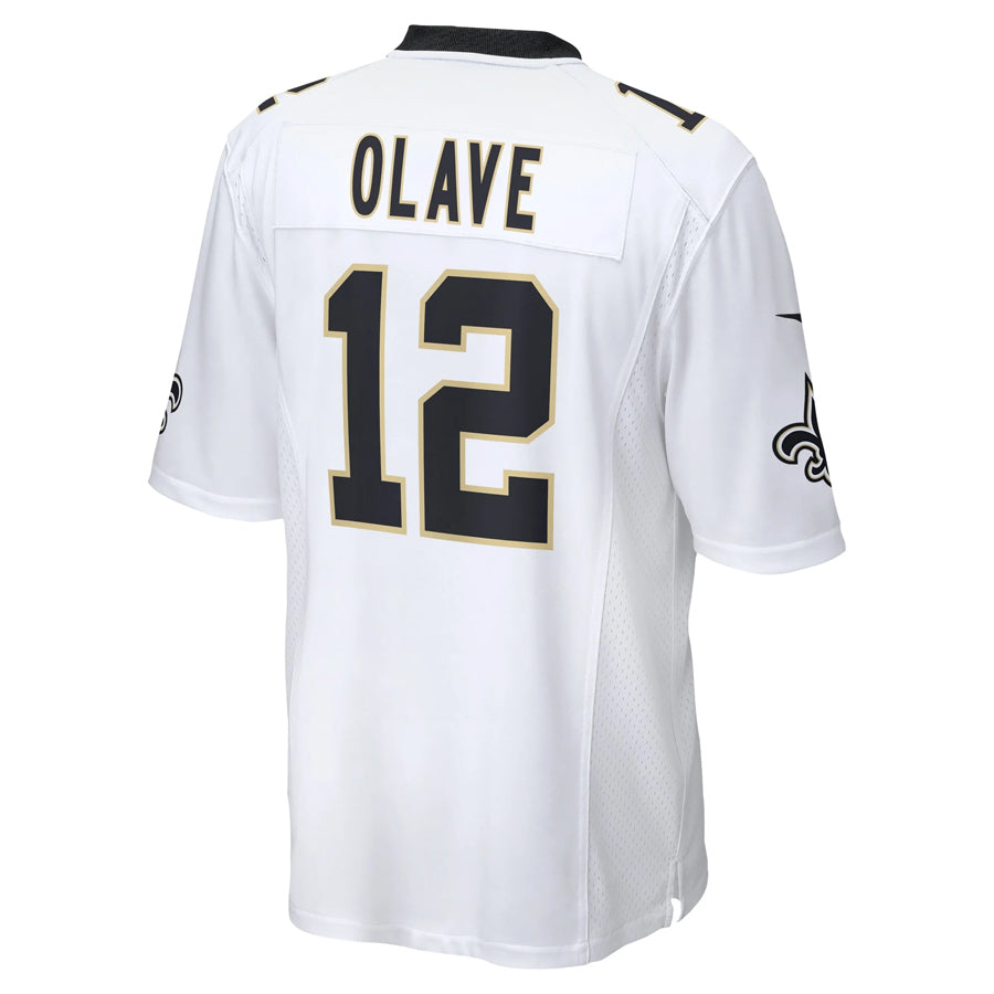Johmsee NO.Saints #12 Chris Olave Player White Home Game Stitched Jerseys