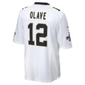 Johmsee NO.Saints #12 Chris Olave Player White Home Game Stitched Jerseys