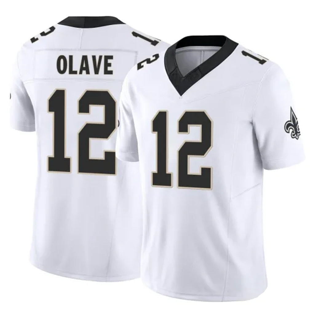 Johmsee NO.Saints #12 Chris Olave Player White Limited Vapor F.U.S.E. Home Game Stitched Jerseys