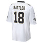 NO.Saints #18 Spencer Rattler White Game Player Stitched American Football Jersey